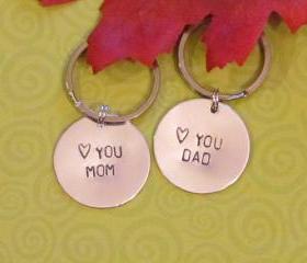 MOM DAD Key Chains Set 